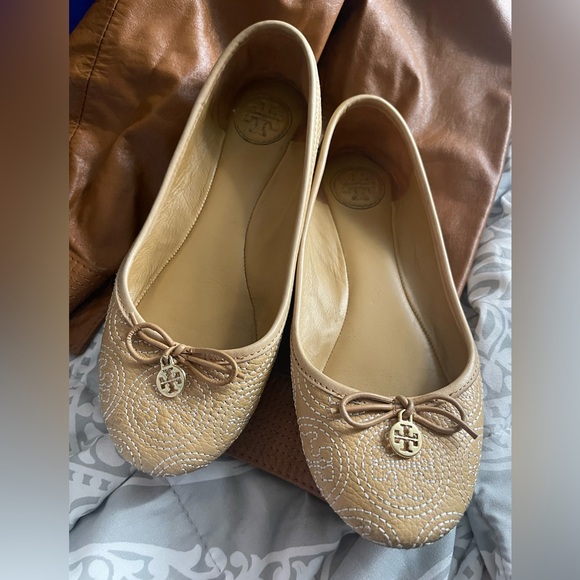 Tory Burch Shoes - Tory Leather Embroidered Flats 6.5